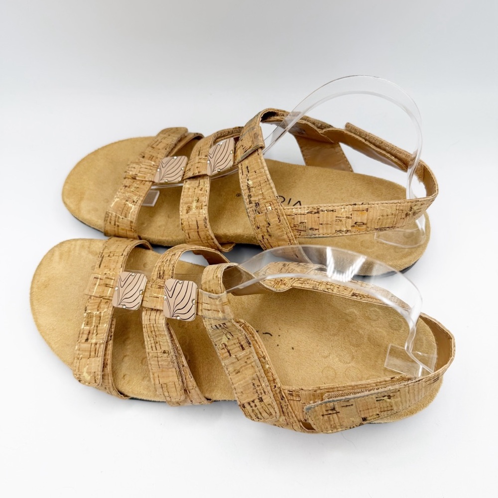 Vionic Amber Flat Sandal‎ Tan Cork Size 10